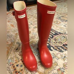 Women's Original Hunter Tall Gloss Red Rain Boots